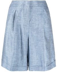 Peserico - High-waisted Linen Shorts - Lyst