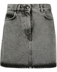 MSGM - Embellished Denim Mini Skirt - Lyst