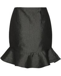 ROTATE BIRGER CHRISTENSEN - Ruffle-Denim Mini Skirt - Lyst