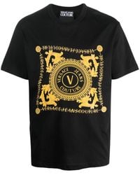 Versace - T-shirt en coton biologique à logo imprimé - Lyst