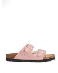Woolrich - Printed Buckle Leather Sandals - Lyst