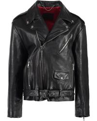 Gucci - Leather Jacket With Waist Belt For - Lyst