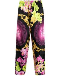 Versace - Floral-Print Silk Beach Trousers - Lyst