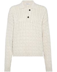 Brunello Cucinelli - Sequin-embellished Cable-knit Jumper - Lyst