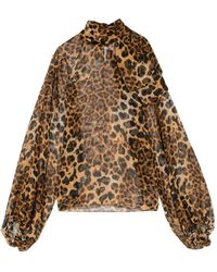 Pamella Roland - Blouse Imprimée À Col Montant - Lyst