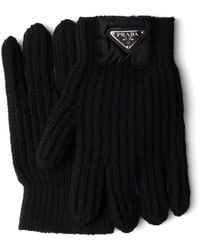 Prada - Triangle-Logo Gloves - Lyst