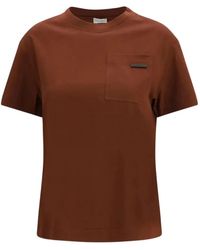 Brunello Cucinelli - Monili-Embellished Pocket T-Shirt - Lyst