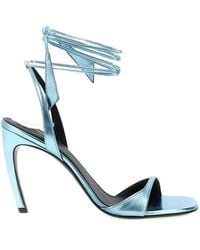 The Attico - Ora Laminated Square Toe Sandals - Lyst