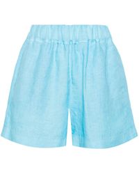 120% Lino - Slub-texture Linen Shorts - Lyst