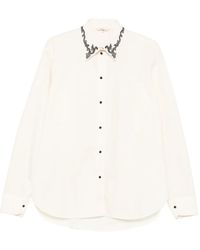 Barena - Camisa con cuello bordado - Lyst