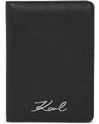 KARL LAGERFELD - K/Signature Passport Wallet - Lyst