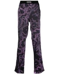 Tom Ford - Floral-Print Stretch-Satin Trousers - Lyst