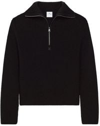 Courreges - Ribgebreide Trui Met Rits - Lyst