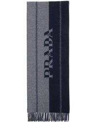Prada - Logo-Jacquard Wool Scarf - Lyst