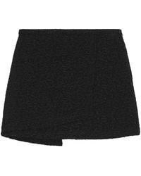 Ganni - Wrap-Design Textured Miniskirt - Lyst