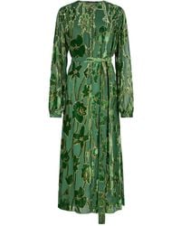 Roberto Cavalli - Abito Midi A Fiori - Lyst