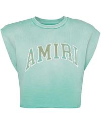 Amiri - Logo-Print Cropped Tank Top - Lyst
