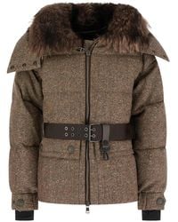 Moncler - Belted Fur-Collar Down Jacket - Lyst