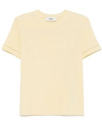 Fendi - Camiseta Con Logo Bordado - Lyst