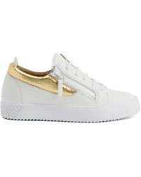 Giuseppe Zanotti - Gail Snakeskin-Panel Zip-Detail Sneakers - Lyst