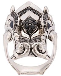 John Hardy Anillo Legends Naga en plata de ley con piedras - Metálico