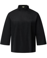 Shanghai Tang - Blouse Met Hoge Hals En Knoopdetail - Lyst