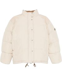 Moncler - Doudoune Courte Verone Bordée De Cuir - Lyst