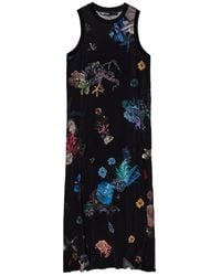 Bimba Y Lola - Side Slit Floral Midi Dress - Lyst