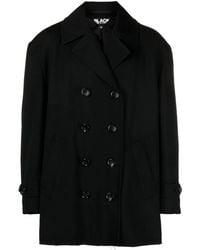 COMME DES GARÇON BLACK - Notched-Lapels Double-Breasted Coat - Lyst