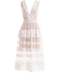 Gemy Maalouf - Floral-Lace Tulle Dress - Lyst