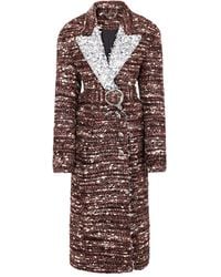 Rabanne - Abrigo Con Lentejuelas Y Cinturón - Lyst