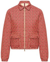 Moncler - Lanset Houndstooth-Pattern Zip-Up Jacket - Lyst