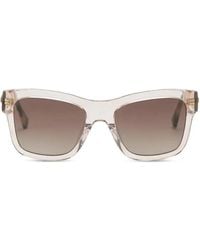 Kurt Geiger - Tortoiseshell-Effect Rectangle-Frame Sunglasses - Lyst