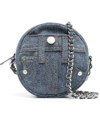 Moschino Jeans - Button-detail Denim Crossbody Bag - Lyst