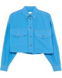 Versace - Giacca-Camicia Crop - Lyst