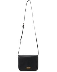 Moschino - Logo-Lettering Leather Shoulder Bag - Lyst