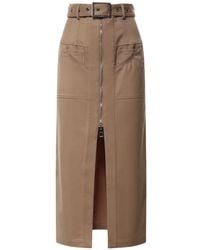 Dondup - Belted Zip-Up Long Skirt - Lyst