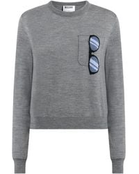 Moschino - Extra-Fine Merino Wool Intarsia Sweater - Lyst