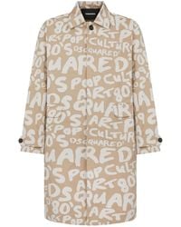 DSquared² - Logo-Print Trench Coat - Lyst