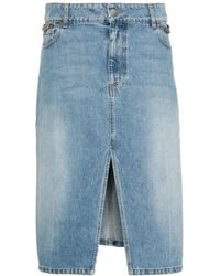 Stella McCartney - Iconic Falabella Chain-Link Denim Skirt - Lyst