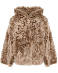 Yves Salomon - Reversible Hooded Shearling Jacket - Lyst