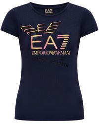 EA7 - Katoenen T-shirt Met Logoprint - Lyst