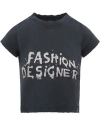 Balenciaga - Shrunk Logo-Print T-Shirt - Lyst