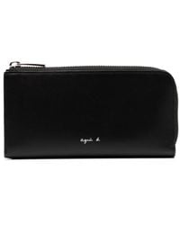 agnès b. - Bi-Fold Leather Card Case - Lyst