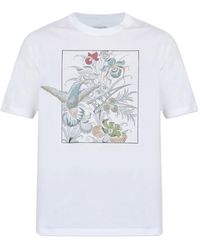 Etro - Round Neck Floral Print T-Shirt - Lyst