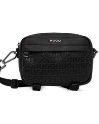 HUGO - Embossed-Logo Messenger Bag - Lyst