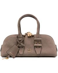 Pinko - Sac Cabas En Daim À Plaque Love Birds - Lyst