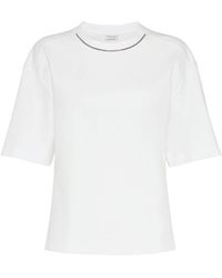 Brunello Cucinelli - T-Shirt mit Monili-Kette - Lyst