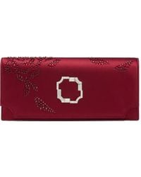 Malone Souliers - Vivien Crystal-Embellished Satin Clutch - Lyst