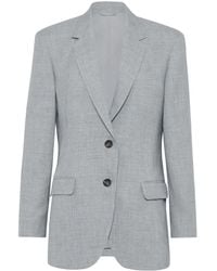 Brunello Cucinelli - Single-Breasted Wool Blazer - Lyst